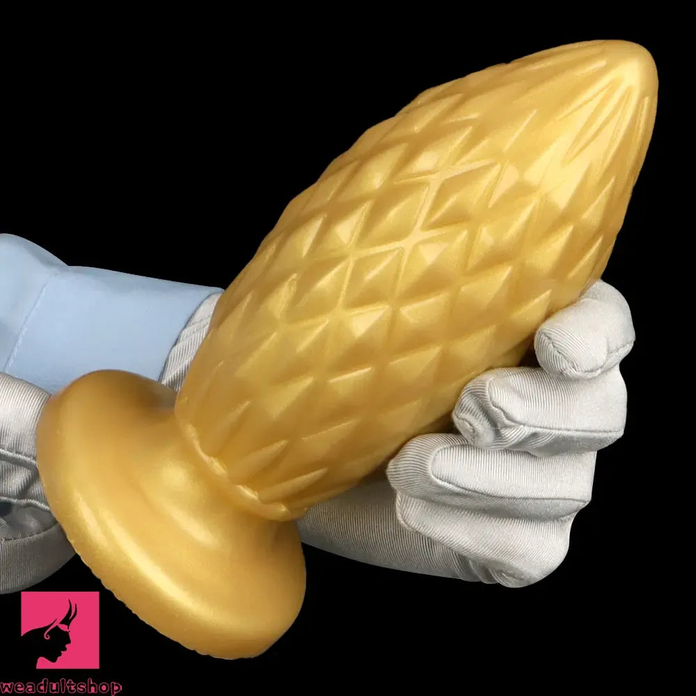7.48in Gold Silicone Soft Butt Plug Dildo For Men And Women Sexual Cock