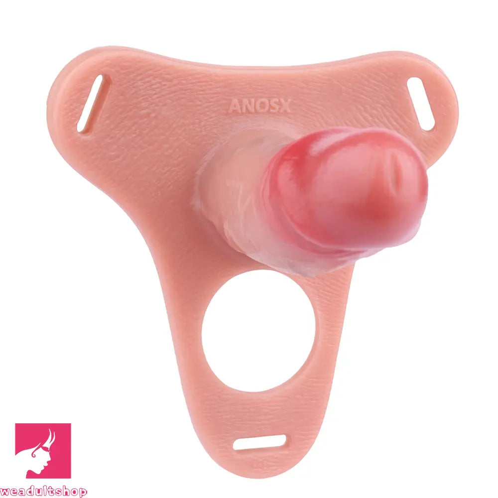5.78in Strap on Realistic Hollow Silicone Cock Cage Dildo For Chastity Dildo