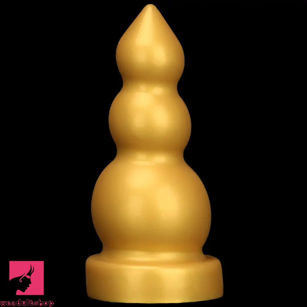 4.13in 5.91in 8.27in 10.63in Golden Soft Gourd-shaped 3-beads Dildo