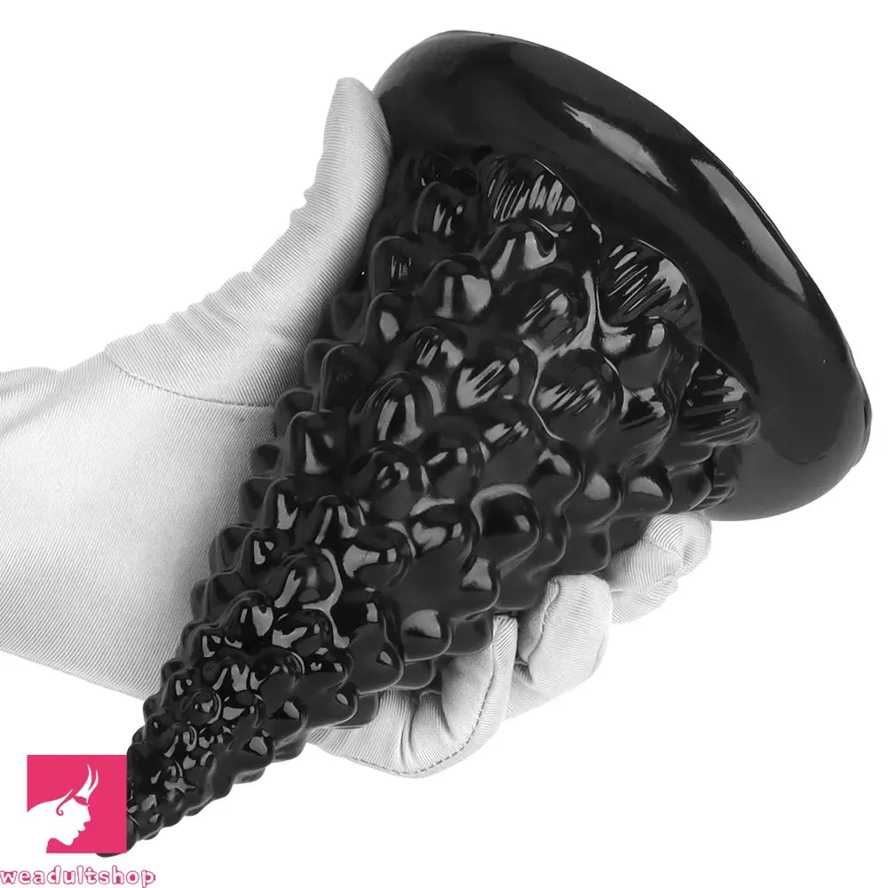 7.87in Black PVC Thick Anal Plug Anal Expansion Suction Cup Clit Dildo