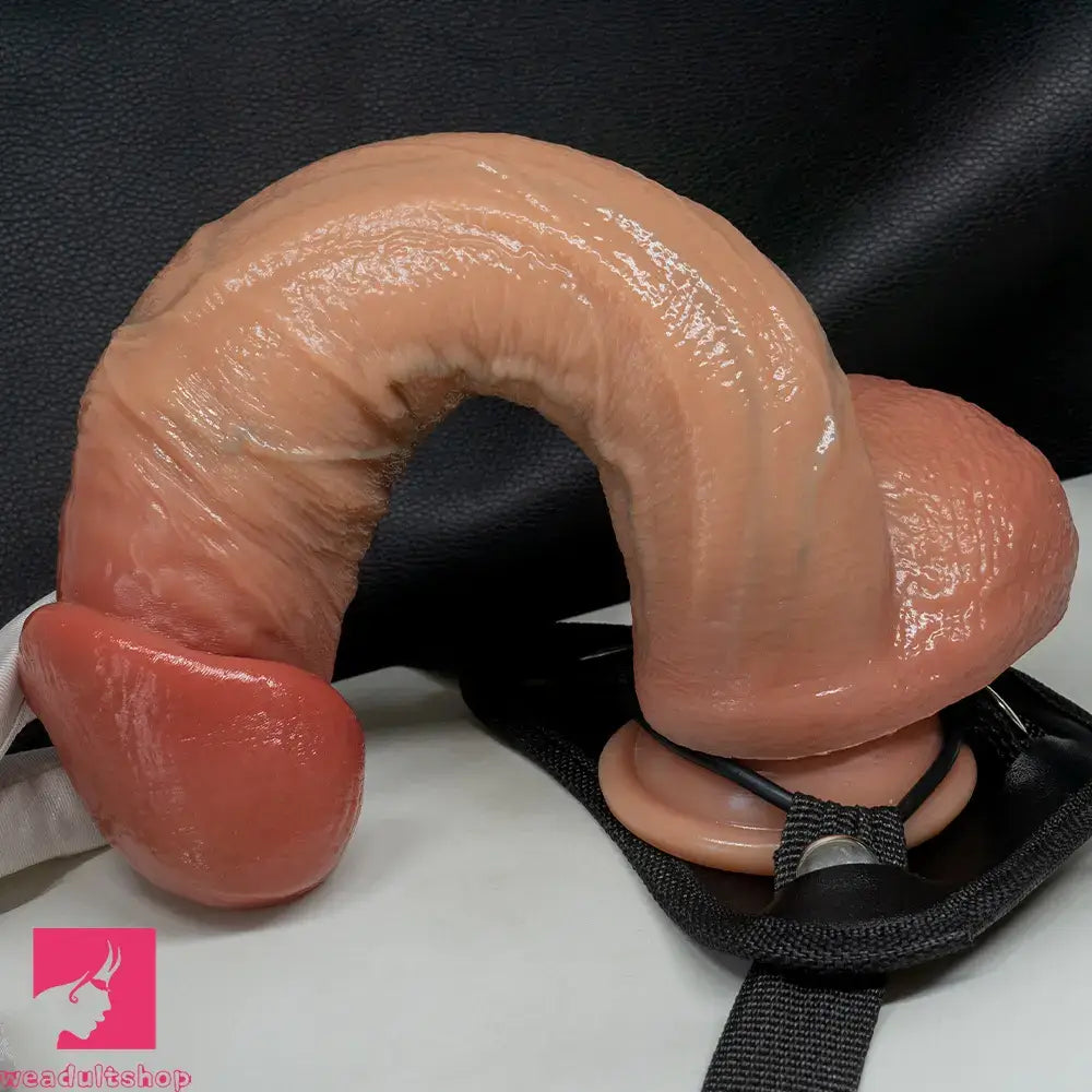 8.07in 11.02in 14.17in Curved Strap on Real Realistic Feeling Texture Dildo