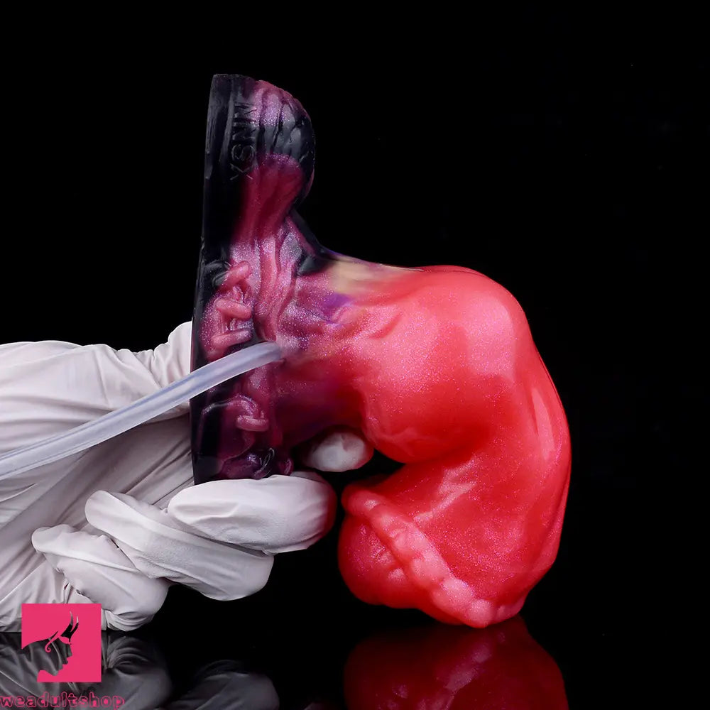 5.43in Fantasy Horse Knotted Silicone Flexible Inflatable Spraying Water Dildo