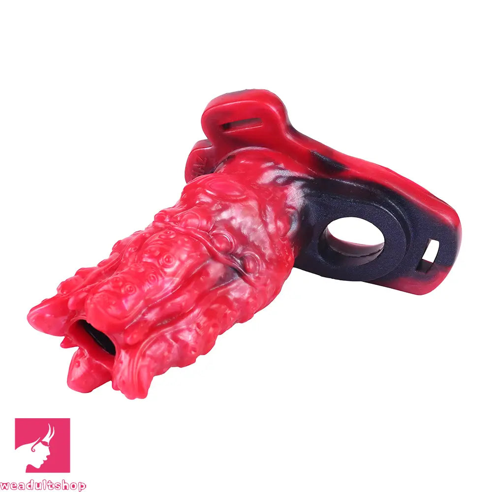 5.59in Hollow Dildo Built-in keel Vibration Remote Strapon Odd Penis Sleeve