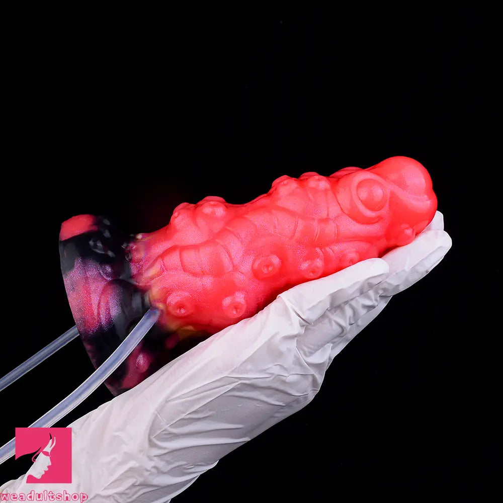 5.91in Fantasy Octopus Silicone Flexible Inflatable Spraying Water Dildo