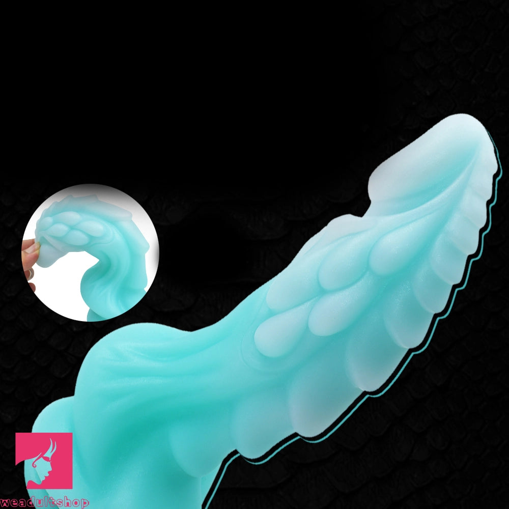 8.66in Luminous Soft Dragon Glowing Dildo Silicone Sex Toy For Prostate