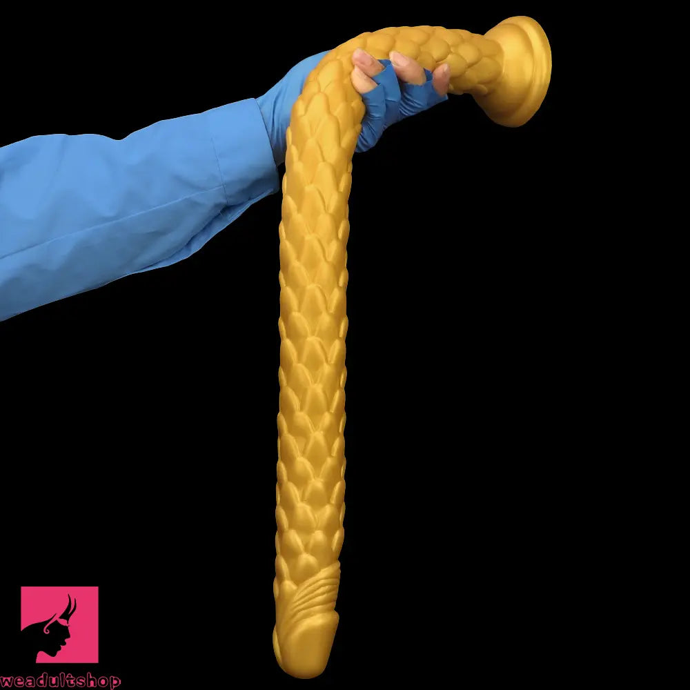 24.4in Gold Silicone Extra-long Scales Huge Dildo For Women Men Cock