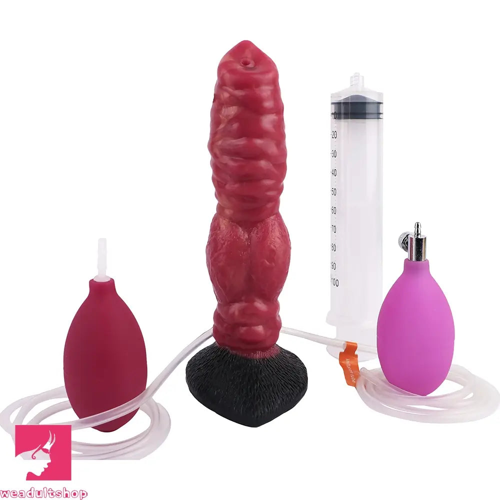 7.91in Dog Ejaculating Inflatable Silicone Soft Dildo For Women Cock Toy