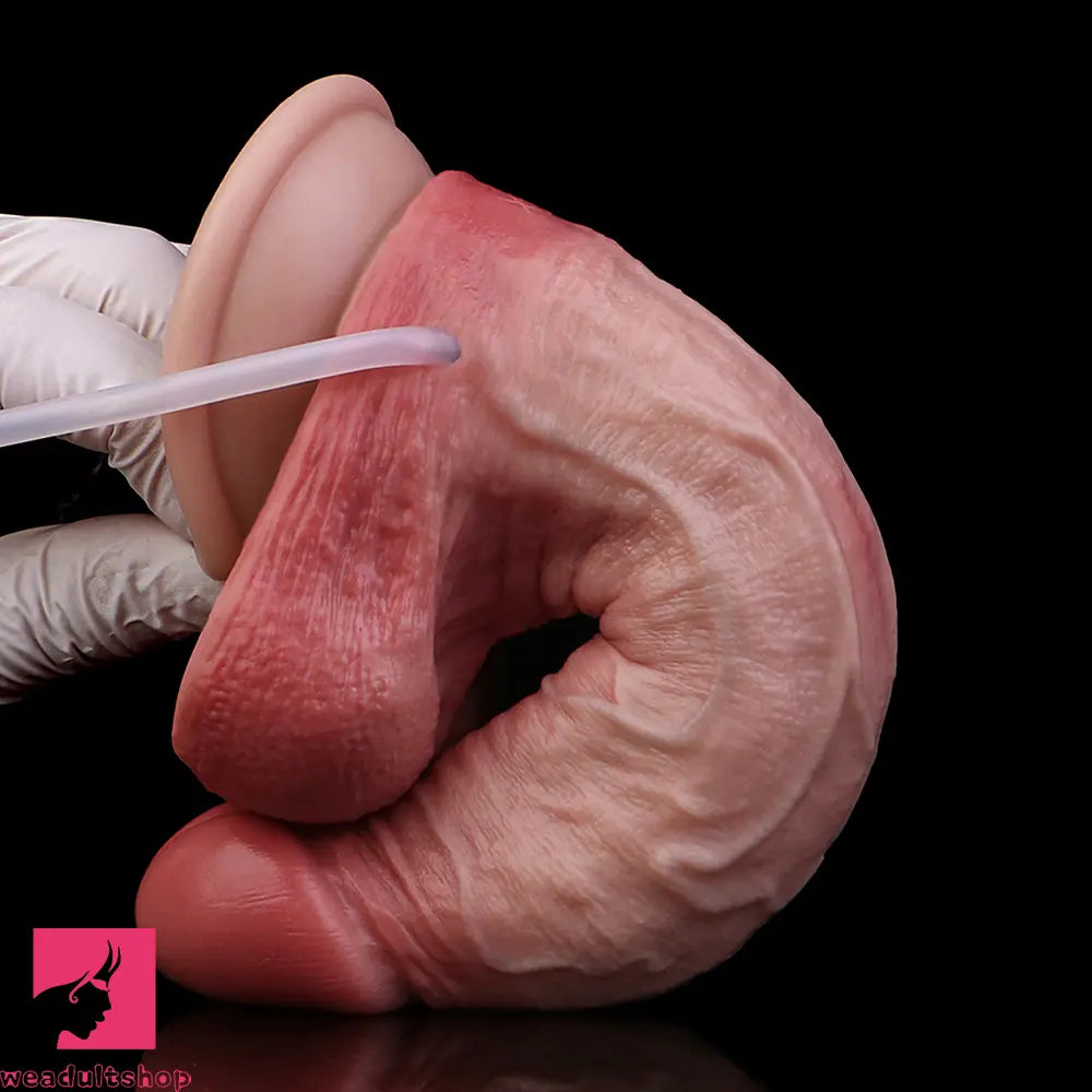 7.59in Liquid Silicone Double Layer Realistic Ejaculating Dildo For Love
