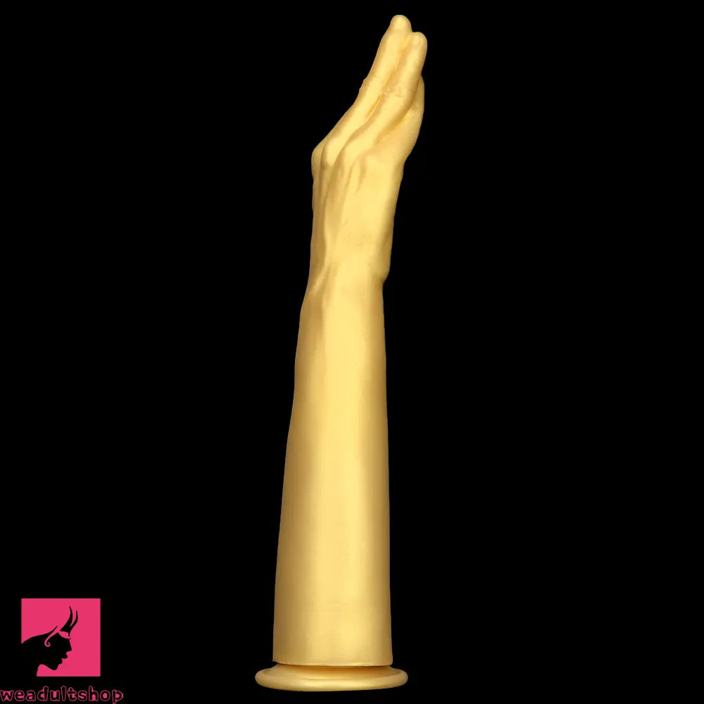 12in 14.17in 16.73in Gold Silicone Fisting Arm Ashes Grade Anal Cock Dildo