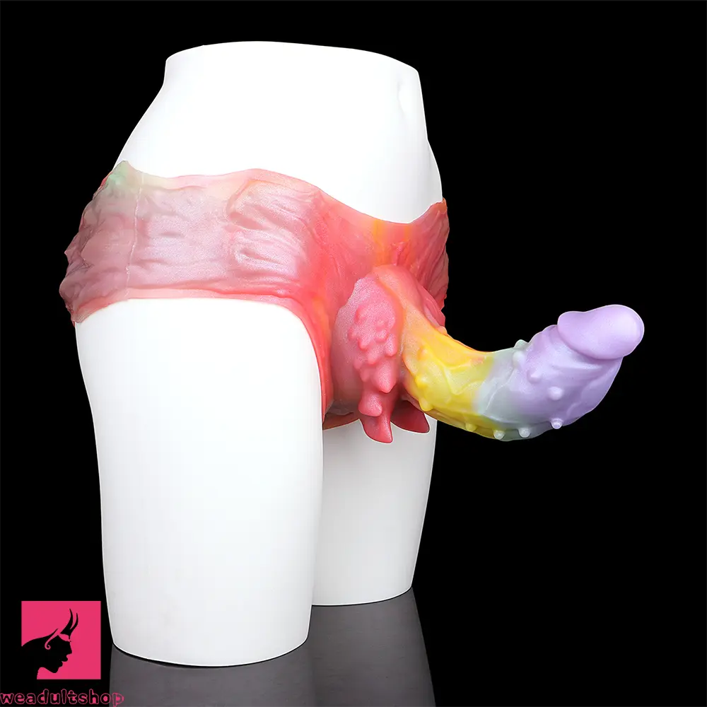 9.37in Spiked Odd Monster Strap on Dildo Silicone Soft Hollow Cock Dildo
