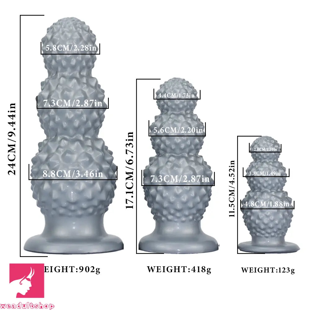 4.52in 6.73in 9.44in Lychee Shape Silicone Soft Butt Plug Dildo Sexy Product