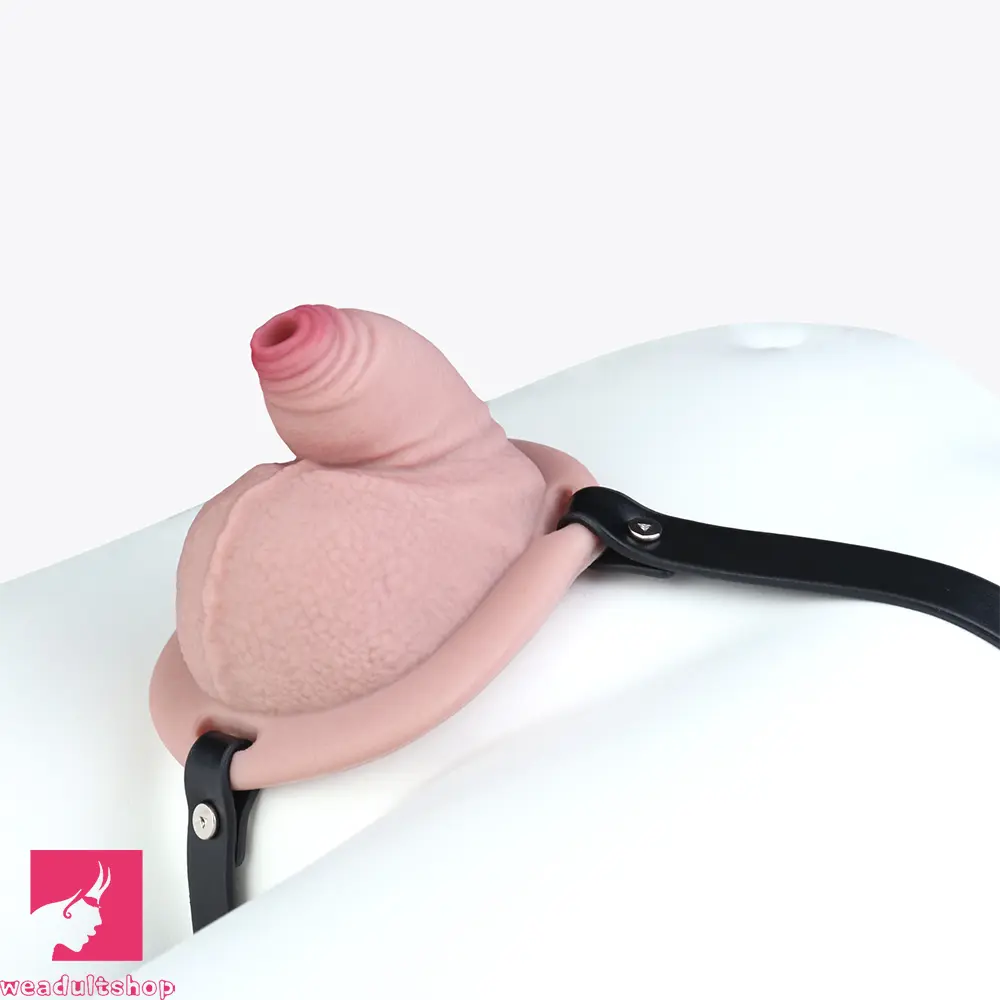 3.38in Real Hollow Chastity Cage Dildo Male Cock Female Masturbator