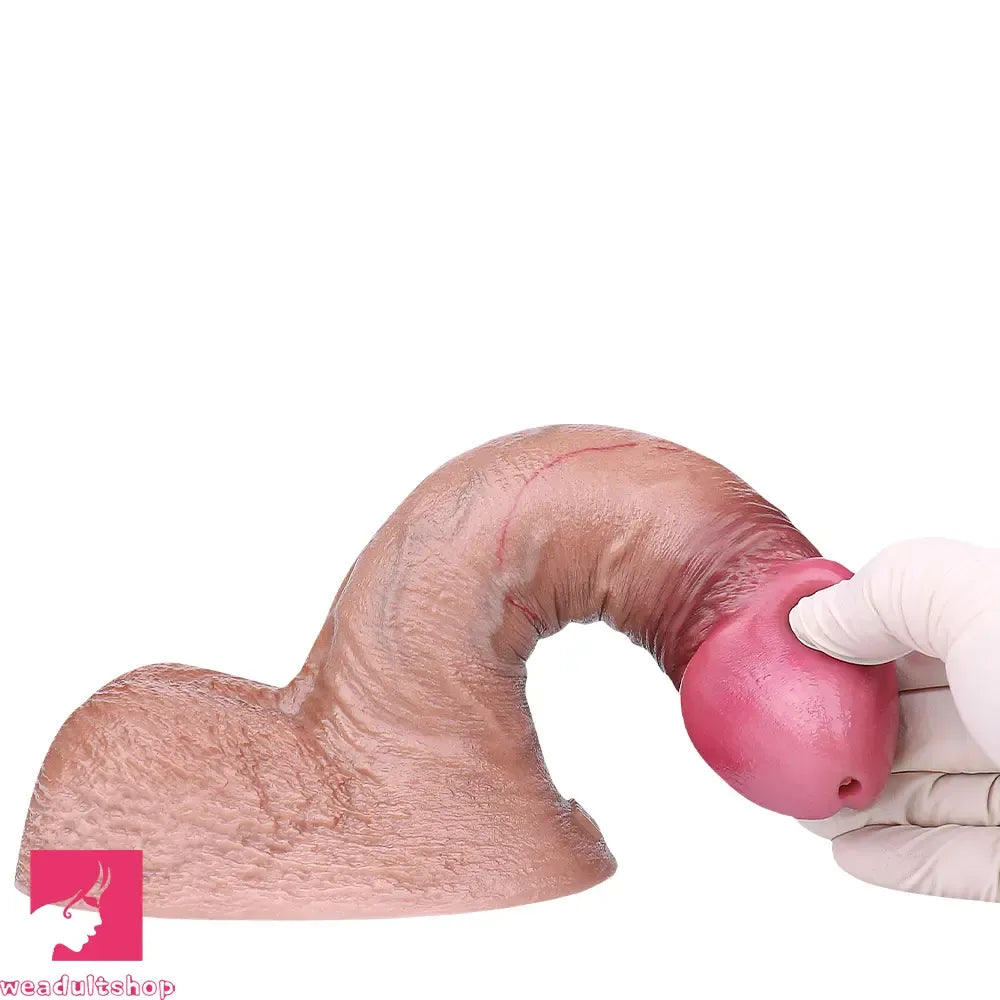 7.24in Double Density Silicone Soft Ejaculating Real Simulation Cock Dildo