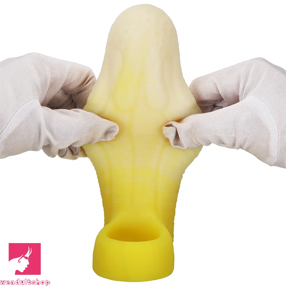 5.11in 5.31in 5.51in Banana Fantasy Hollow Dildo Sleeve Liquid Silicone Sleeve