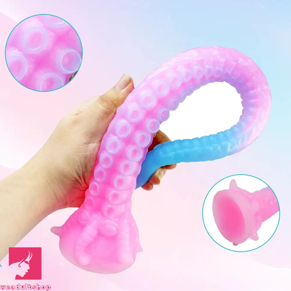 15.1in 17.3in Luminous Silicone Soft Long Big Tentacle Octopus Penis Dildo