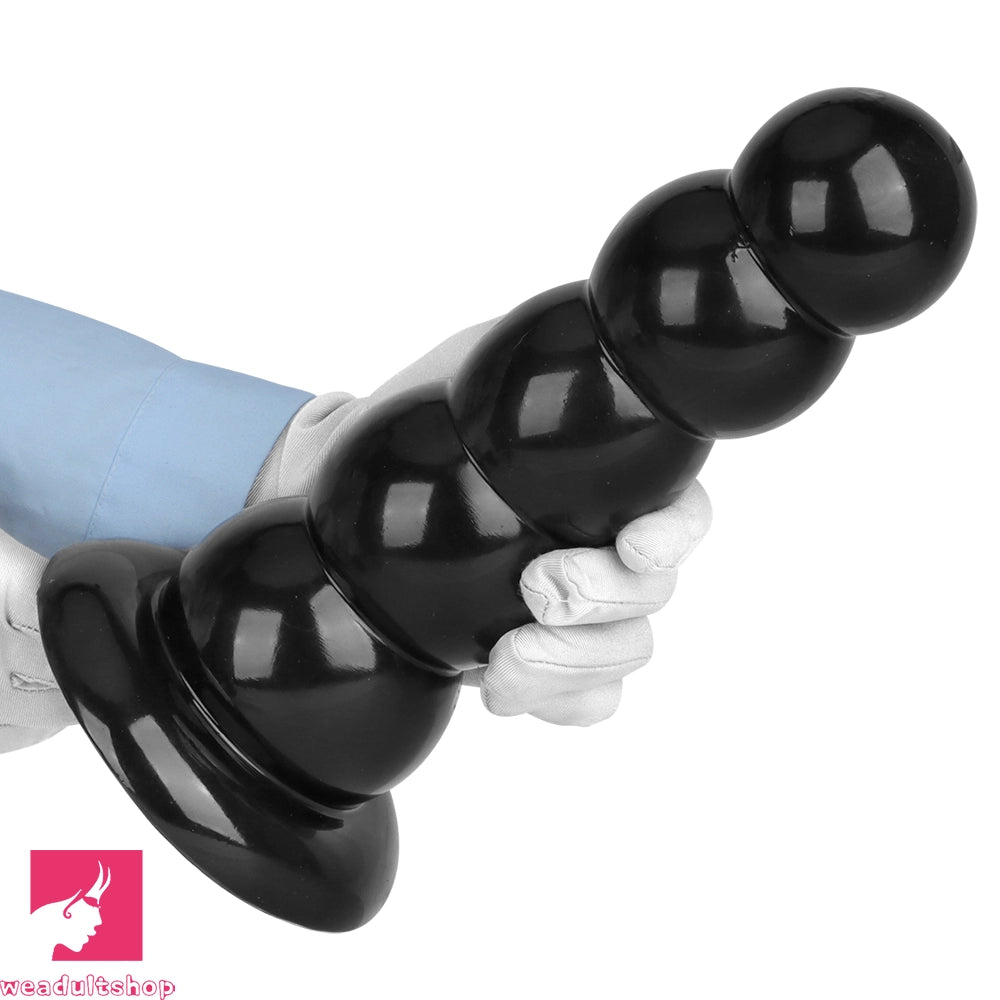 7.08in 9.05in 10.62in Black Beads Tower Five Bead Big Anal Plug Cock Dildo