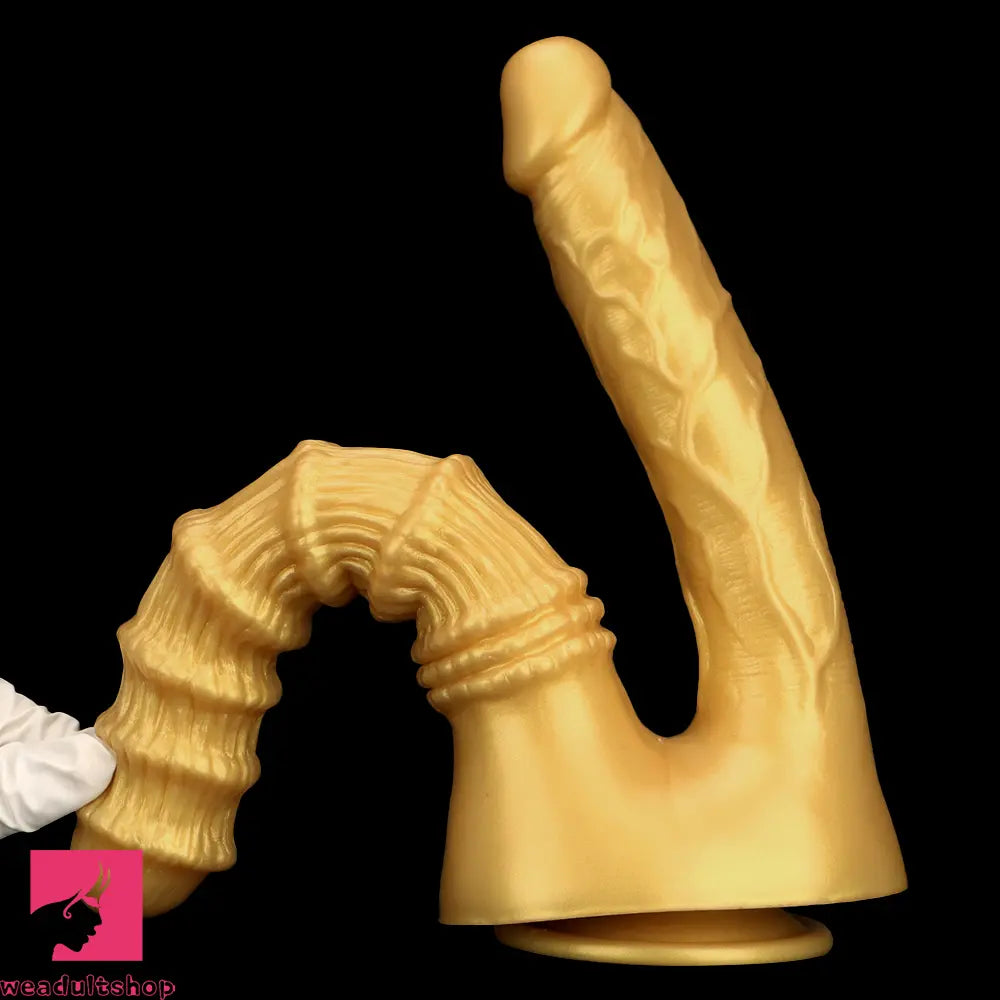 10.82in Big Silicone Soft Gold Double-headed Dildo For Female Lesbian Sex