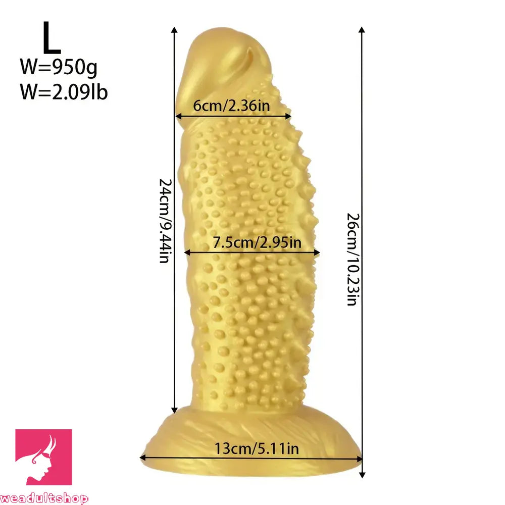 7.08in 8.66in 10.23in 11.81in 13.38in Spiky Particles Huge Dildo With Penis