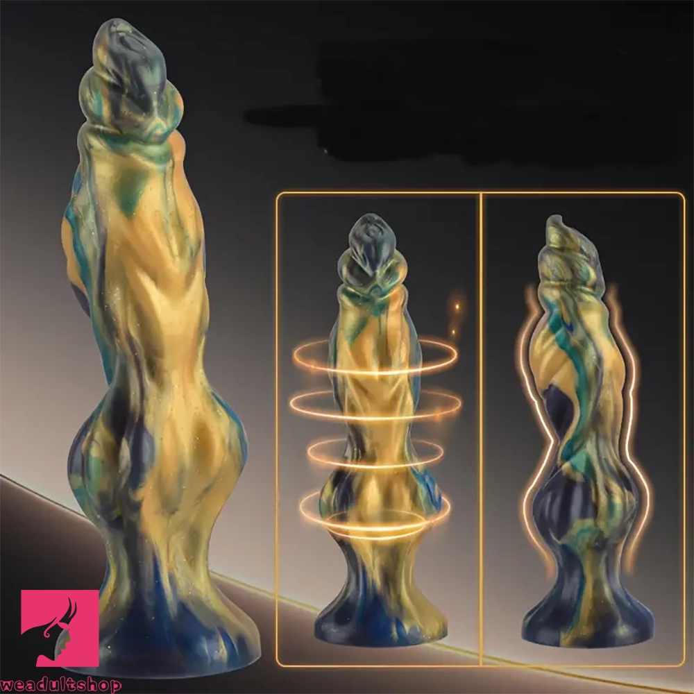 7.5in Mixed Color Soft Silicone Manual Knot Monster Dildo For Orgasm