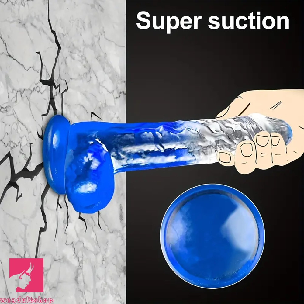 7.48in 8.26in Transparent Realistic TPE Dildo For Women Men Orgasm