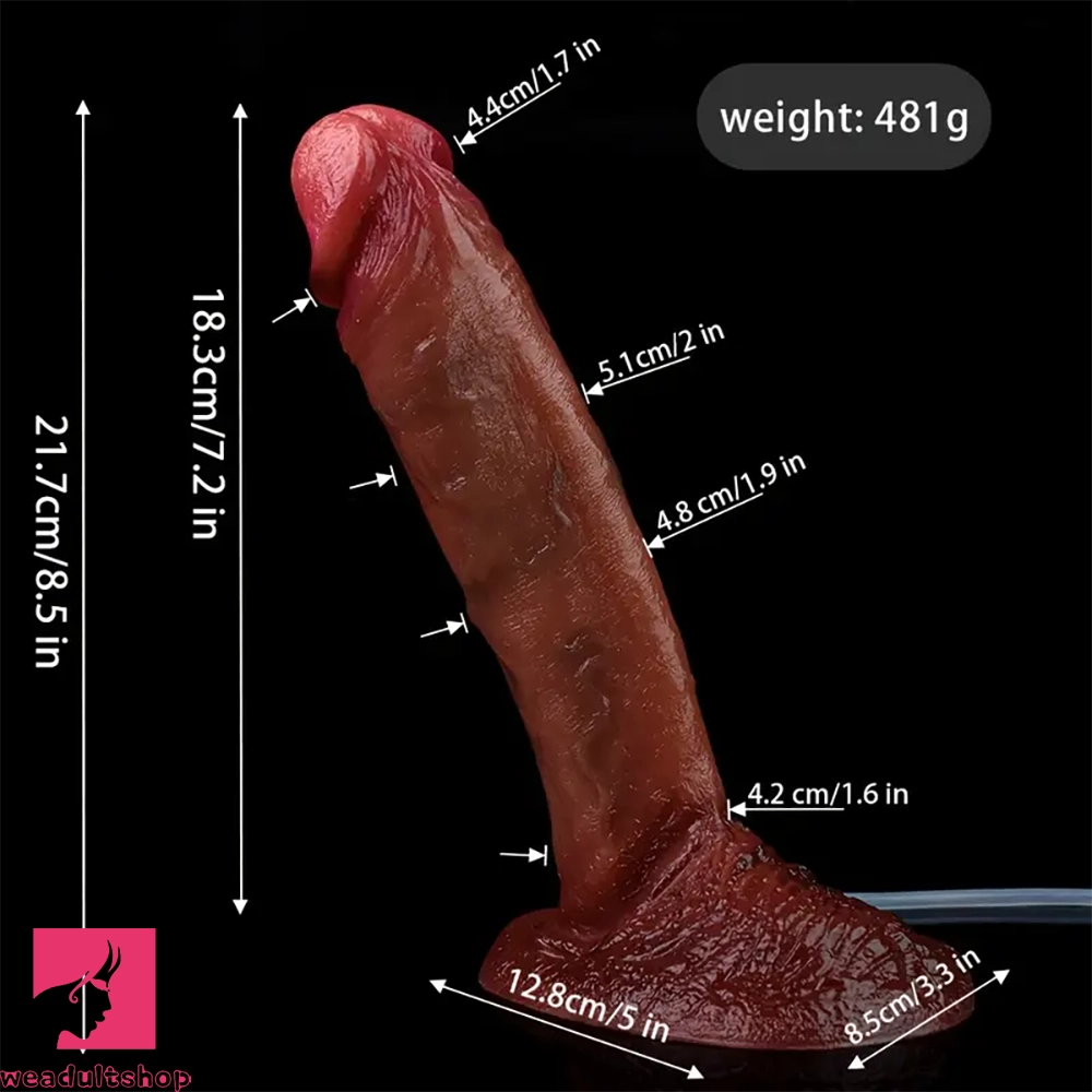 8.5in Realistic Squirting Female Silicone Dildo With Liquid Chamber