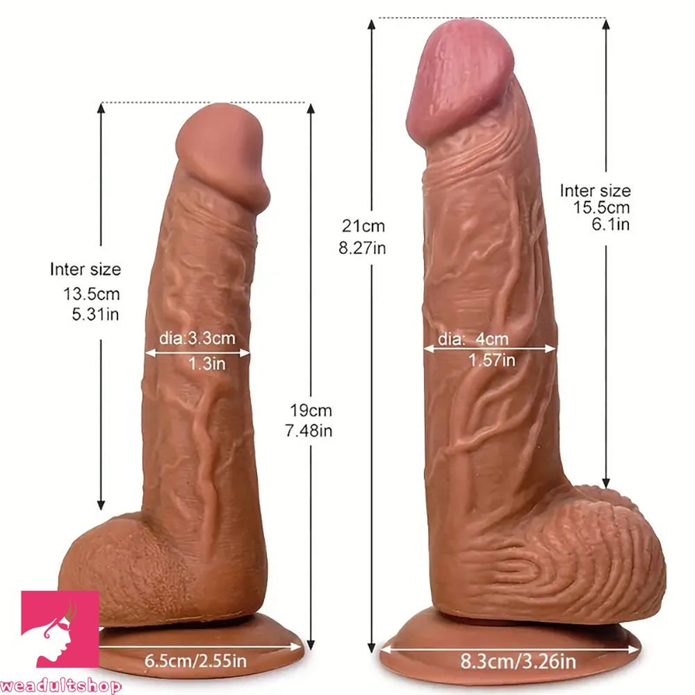 7.48in 8.27in TPE Love Toy Lifelike Dildo For Female Sex Masturbation