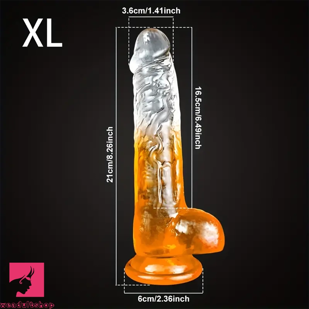 7.48in 8.26in Transparent Realistic TPE Dildo For Women Men Orgasm