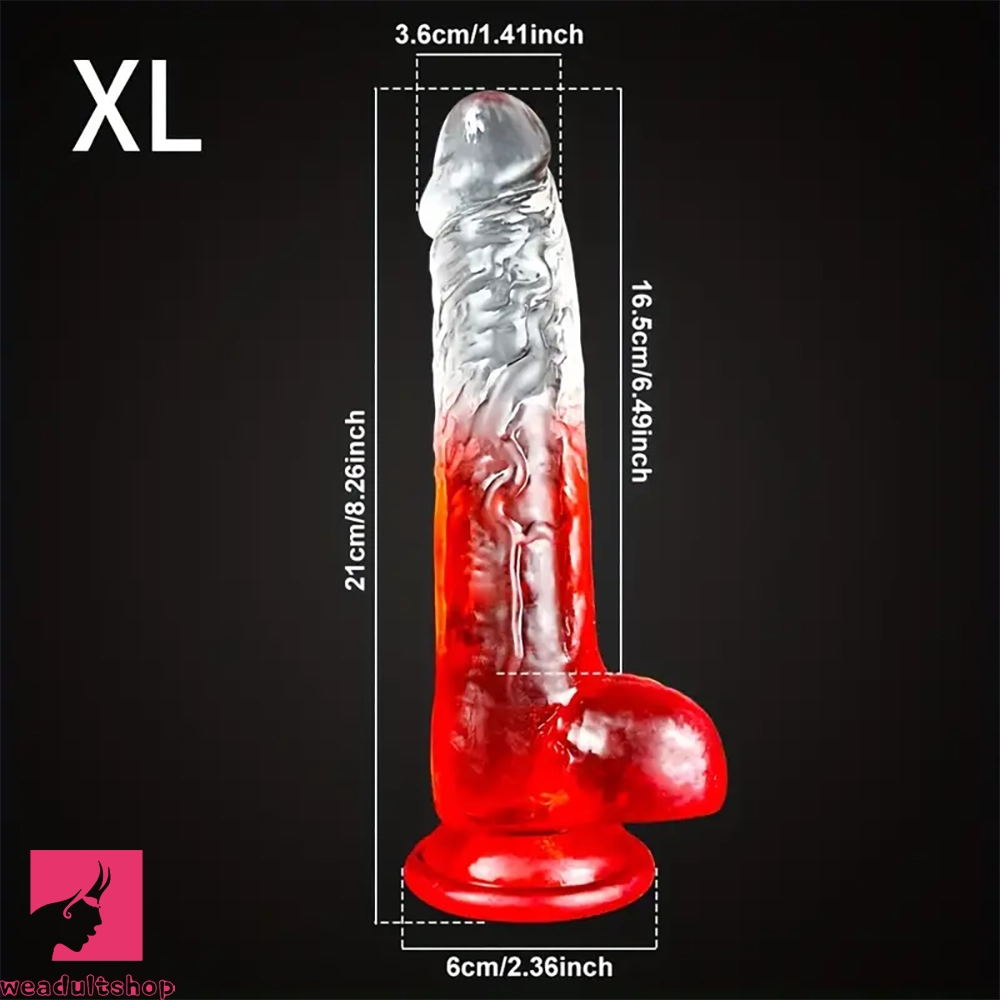 7.48in 8.26in Transparent Realistic TPE Dildo For Women Men Orgasm