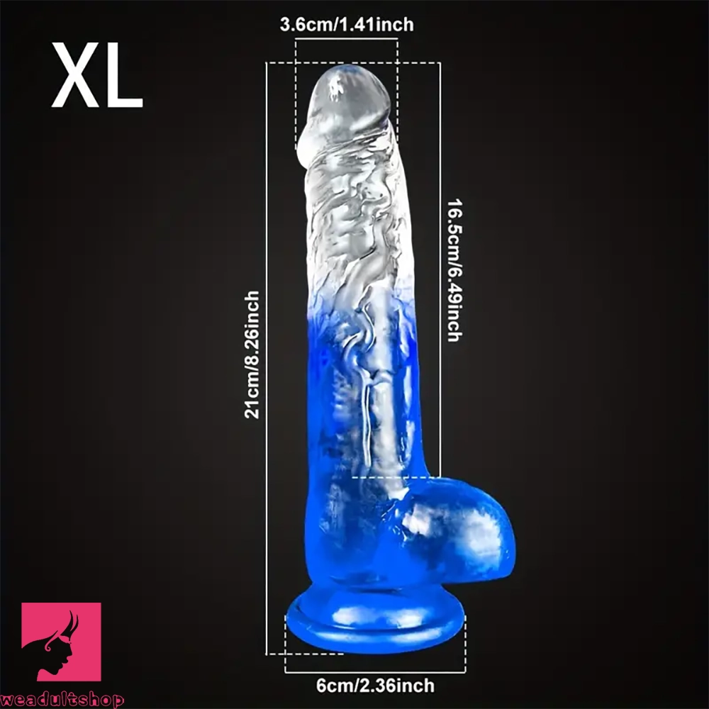 7.48in 8.26in Transparent Realistic TPE Dildo For Women Men Orgasm