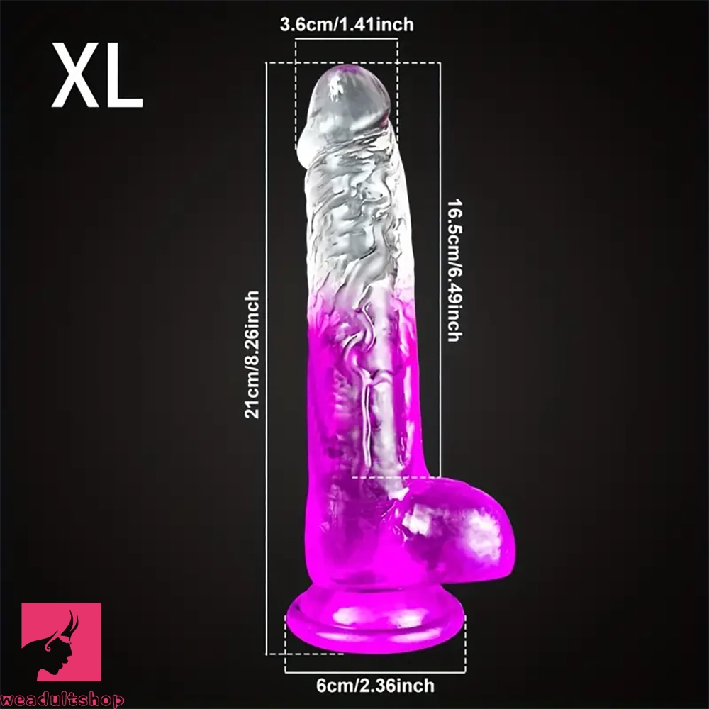 7.48in 8.26in Transparent Realistic TPE Dildo For Women Men Orgasm