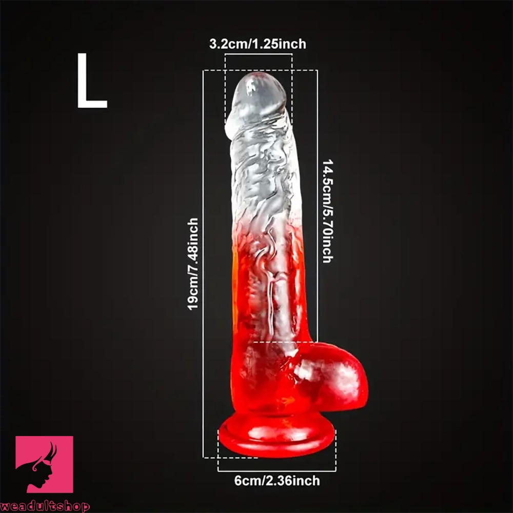 7.48in 8.26in Transparent Realistic TPE Dildo For Women Men Orgasm