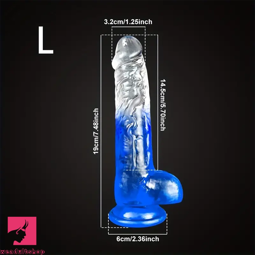 7.48in 8.26in Transparent Realistic TPE Dildo For Women Men Orgasm