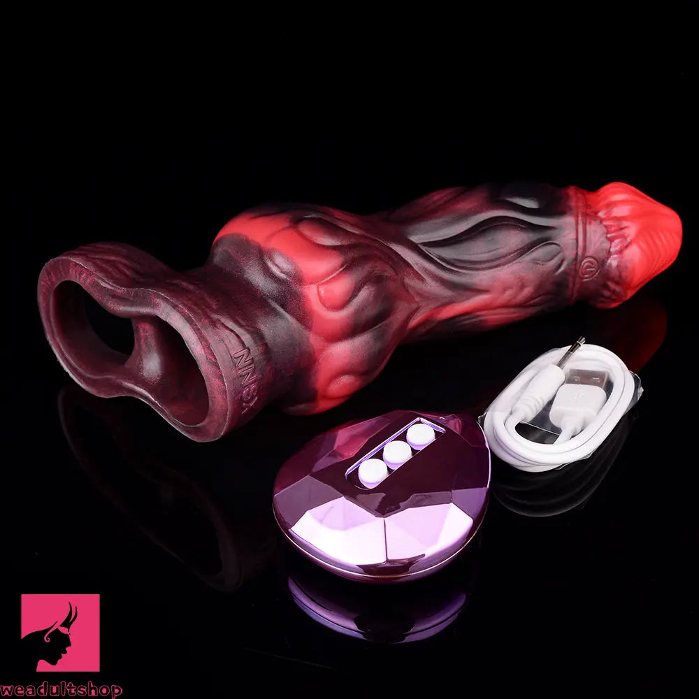 5.91in 7.17in Silicone Cock Sleeve Soft Vibrating Hollow Fantasy Penis Dildo