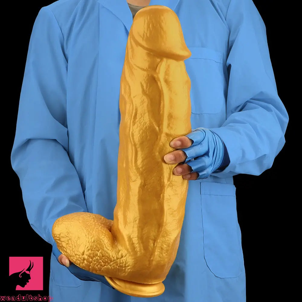 18.11in Gold Silicone Soft Huge Thick Long Dildo For Anus Vagina Cock
