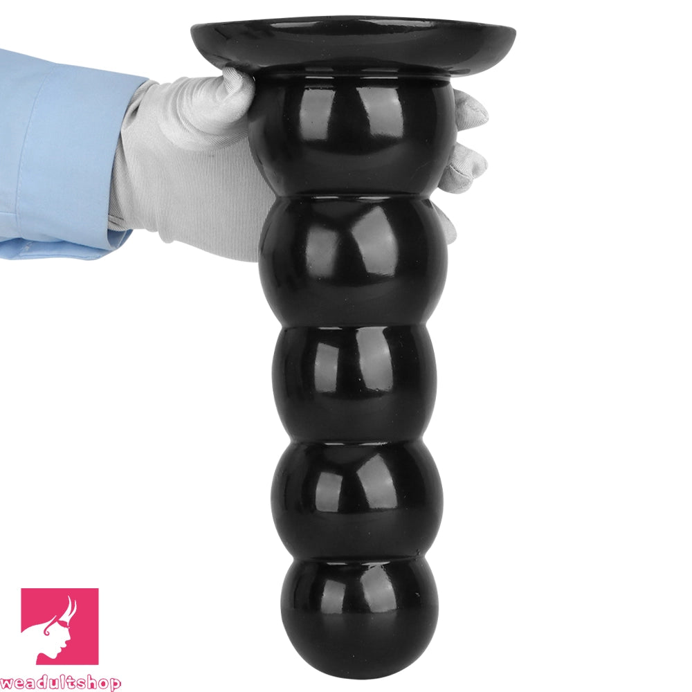 7.08in 9.05in 10.62in Black Beads Tower Five Bead Big Anal Plug Cock Dildo