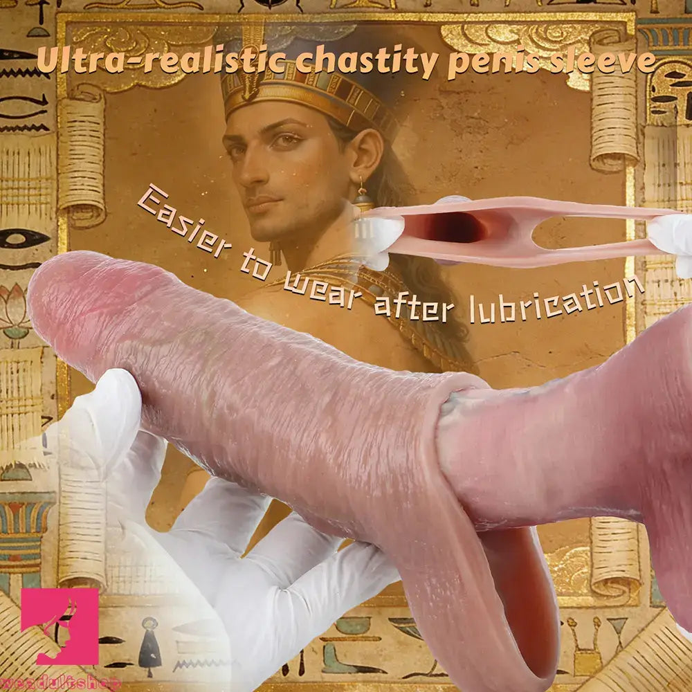 5.82in Uncut Real Silicone Soft Cock Sleeve Dildo Realistic Pleasure Toy