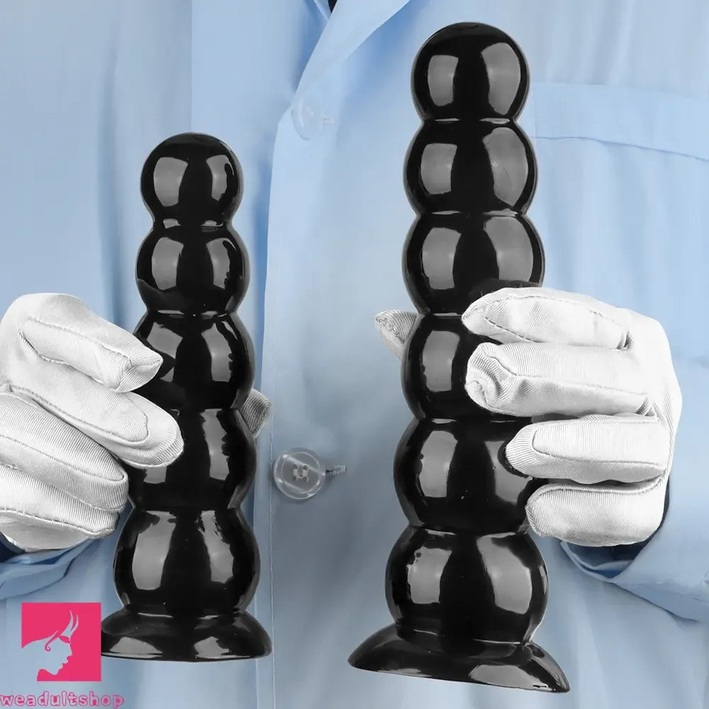 6.7in 8.26in Anal Beads Dildo PVC Black Sex With Powerful Suction Cup