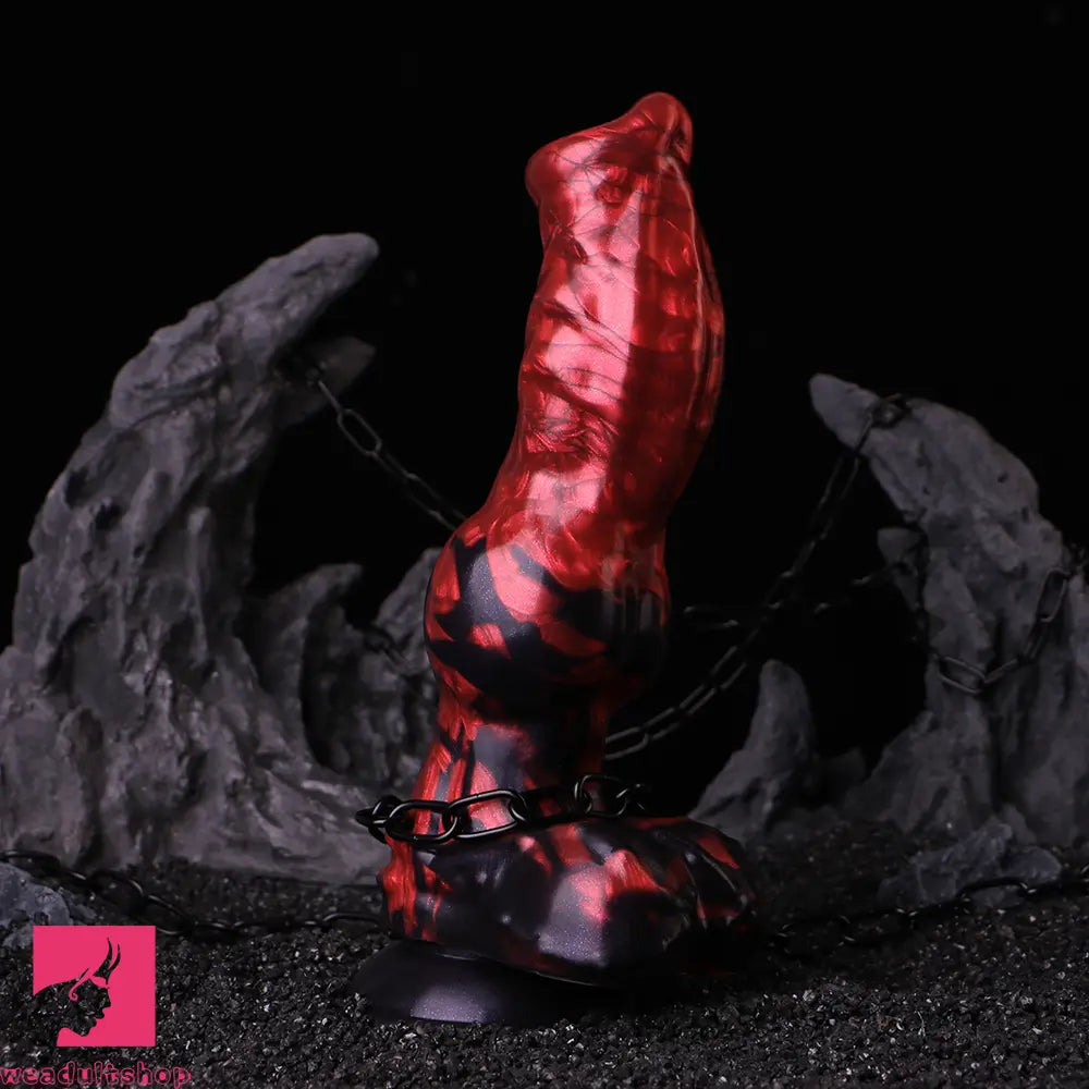 8.27in Knotted Dog Big Cock Dildo with Powerful Suction Cup Penis Toy