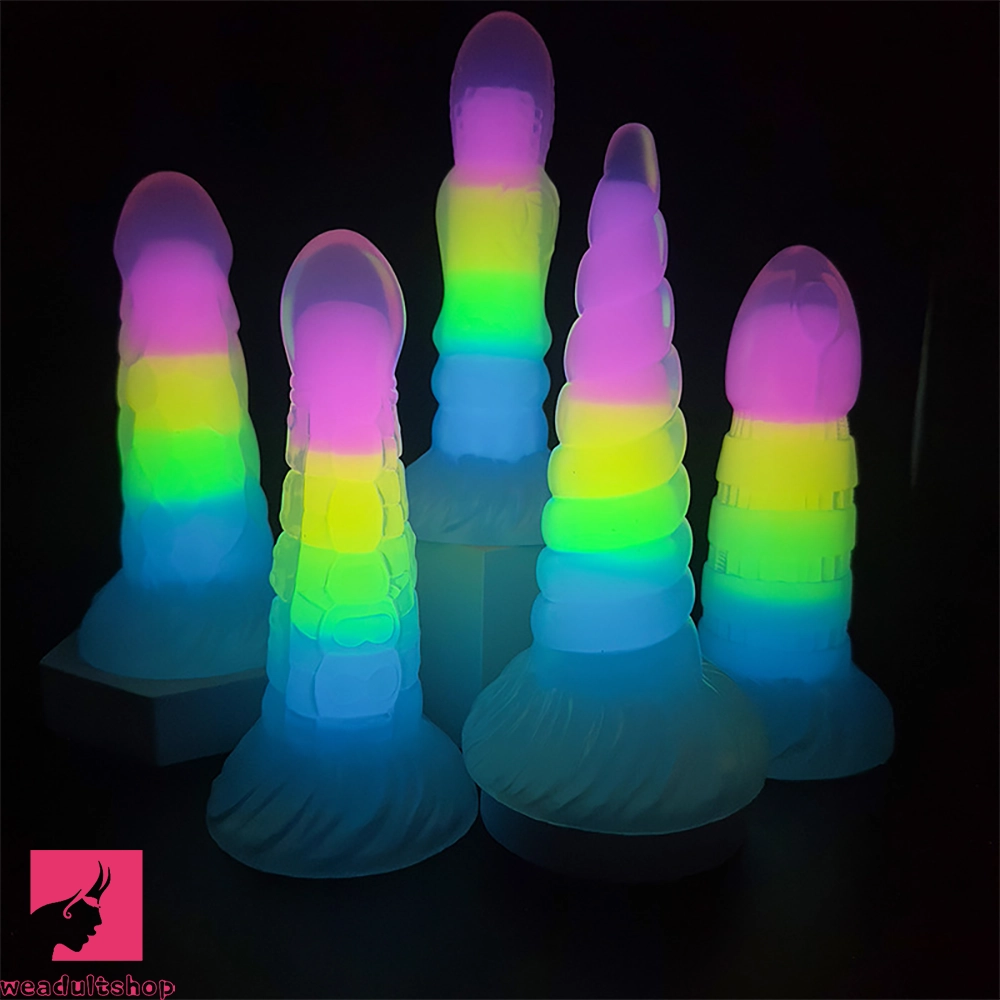 7.67in 7.87in 7.99in Transparent Luminous Dildo Realistic Anal G Spot Dildo