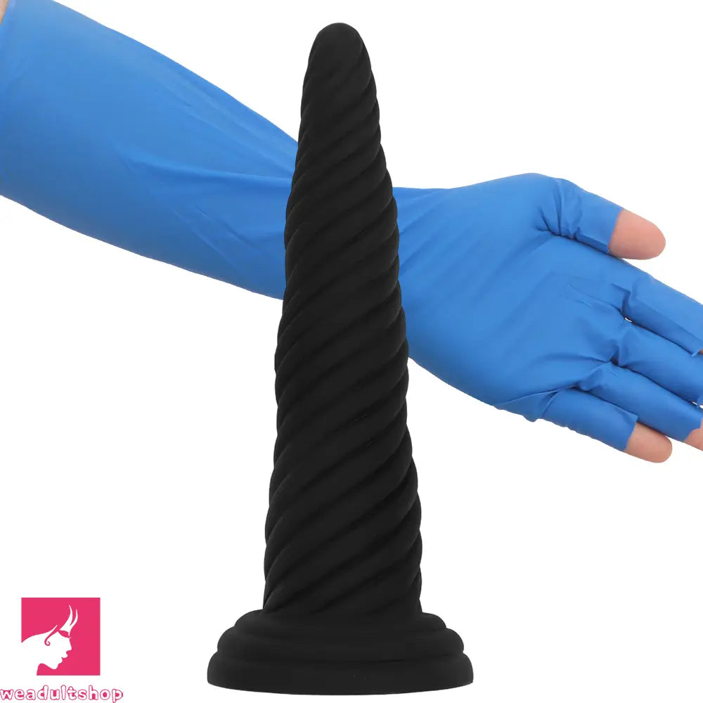 8.26in 10.43in 12in Silicone Thread Black Big Soft Dildo Anal Masturbator