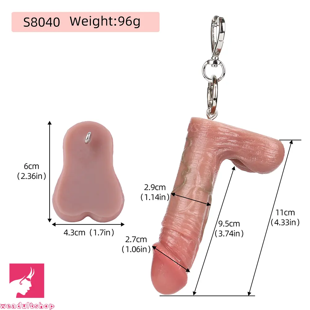 4.33in Silicone Soft Small Dildo Key Chain For Decoration Cock Penis Toy