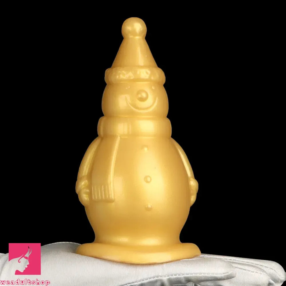6.3in Snowman Silicone Soft Extra Golden Butt Plug Dildo For Clit Flirting