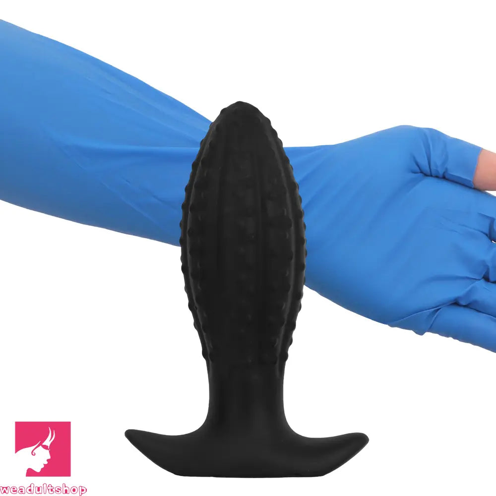 4.52in 5.7in 7.08in Black Bodysafe Ultra-silicone Small Anal Plug Cock Dildo