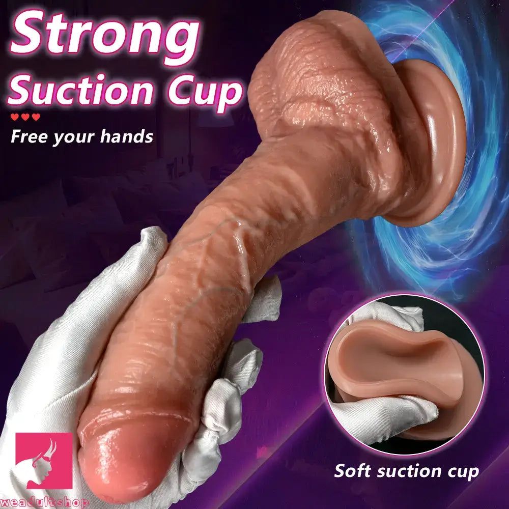 9.25in Uncut Realistic Strap on Dildo For Couples Intimate Companion