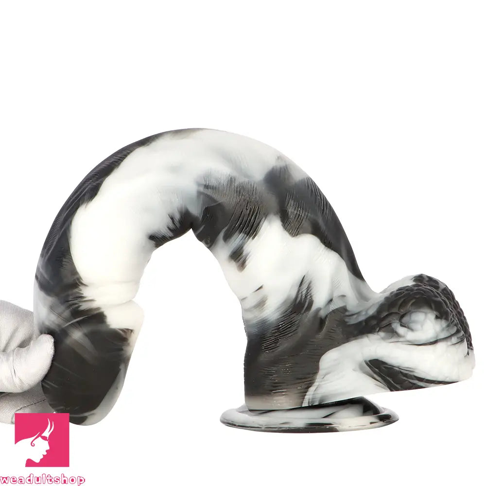 13.38in Black White Mixed Color PVC Extra Huge Long Thick Male Dildo