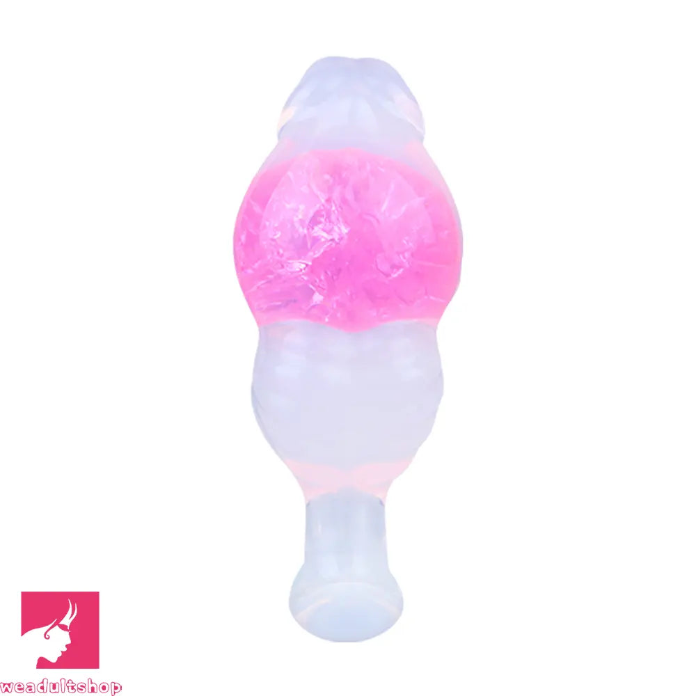 5.63in Luminous Silicone Anal Beads Dildo Anal Cock Toy With Anchor