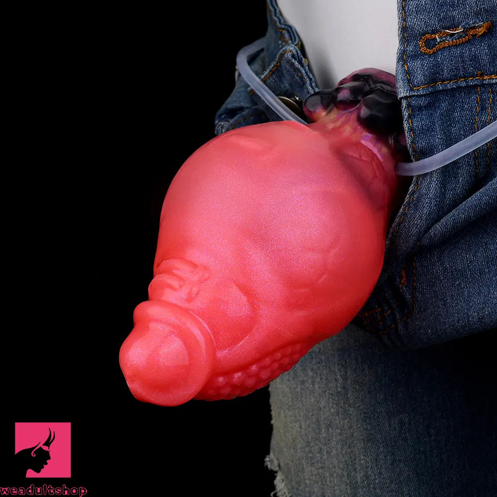 5.12in Fantasy Spiked Silicone Soft Inflatable Spraying Water Dildo For Sex