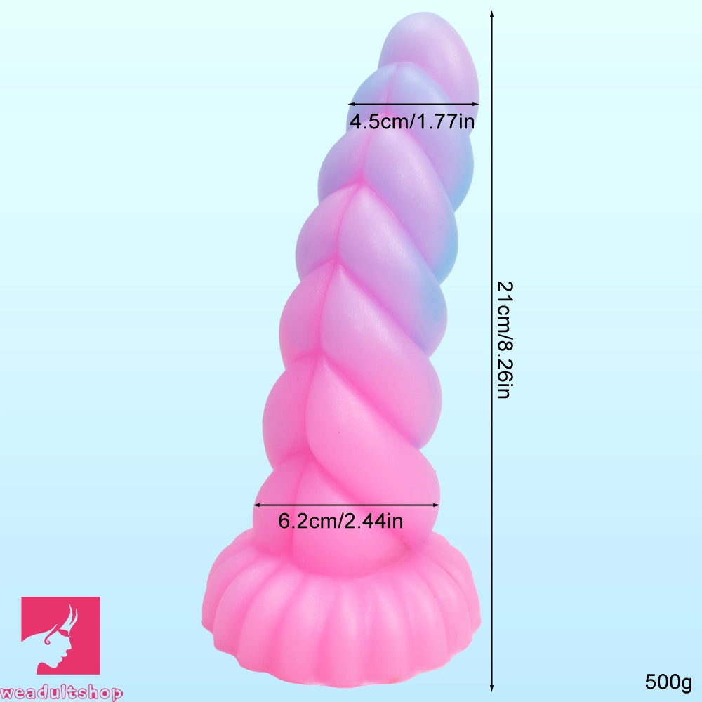 8.26in Fantasy Luminous Silicone Soft Dildo For Women Clit Masturbation