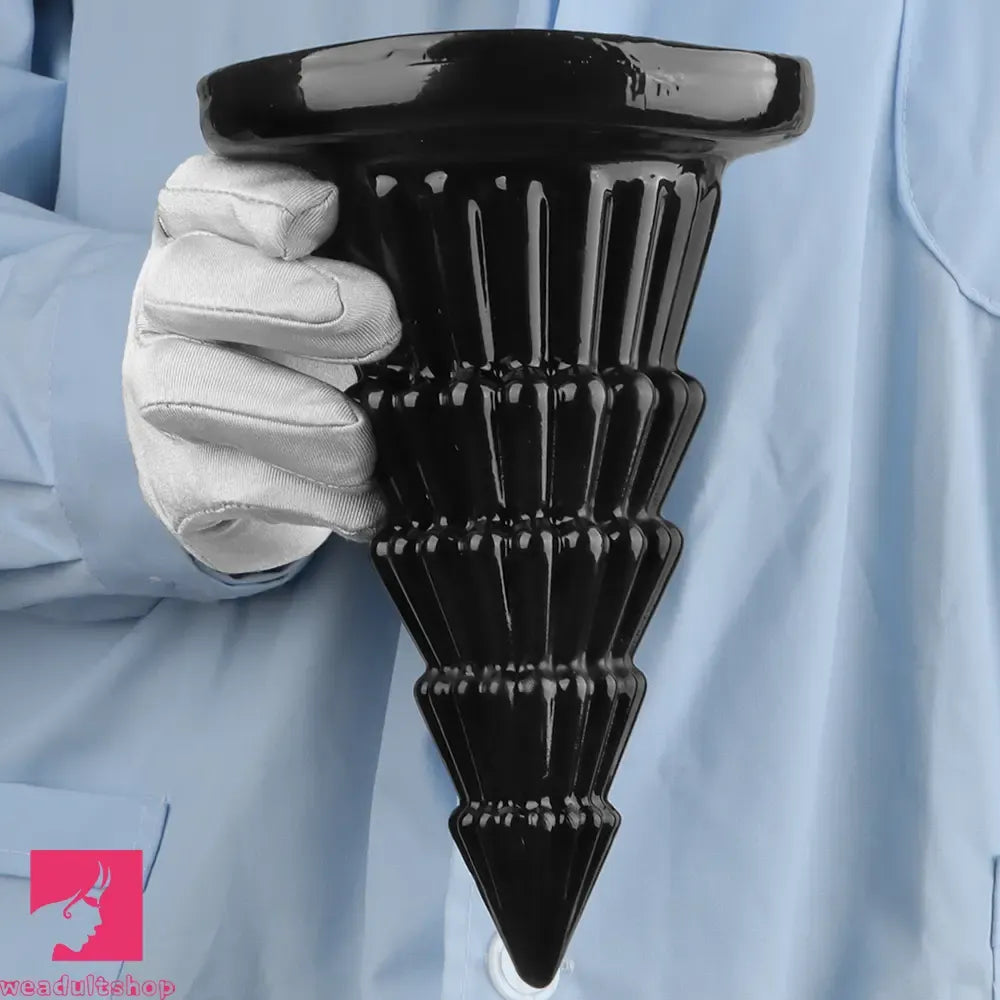 7.67in Christmas Tree PVC Black Extra Butt Plug Cock Dildo With Suction Cup