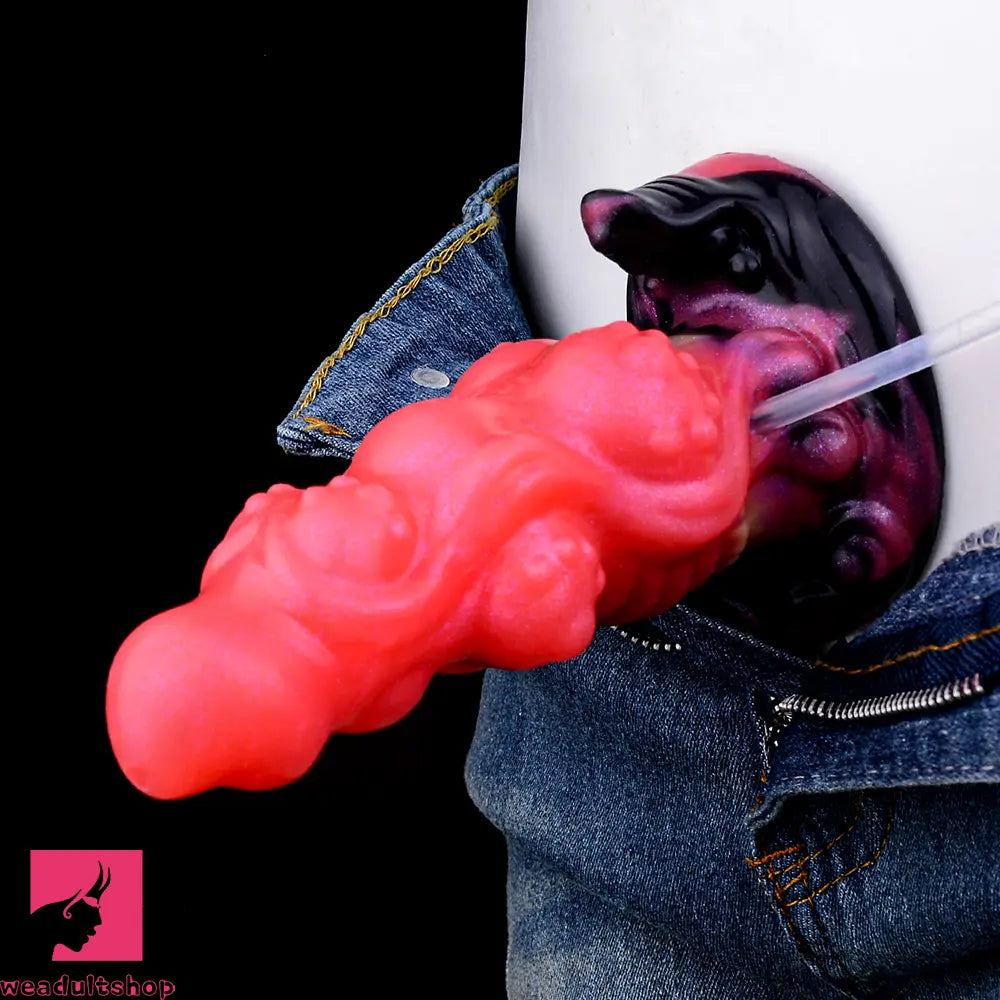 5.91in Odd Knot Spiked Silicone Soft Inflatable Spraying Squirting Real Dildo